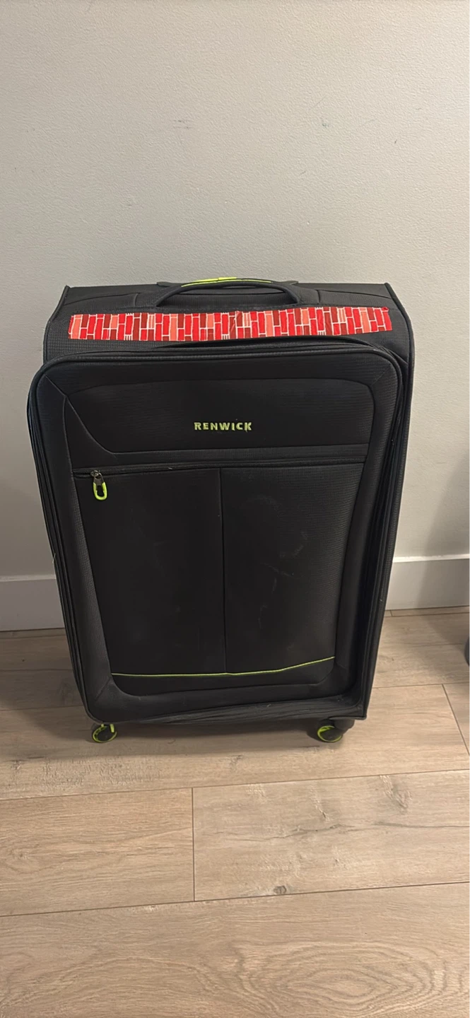 Renwick Black Rolling Suitcase Luggage on Four Wheels