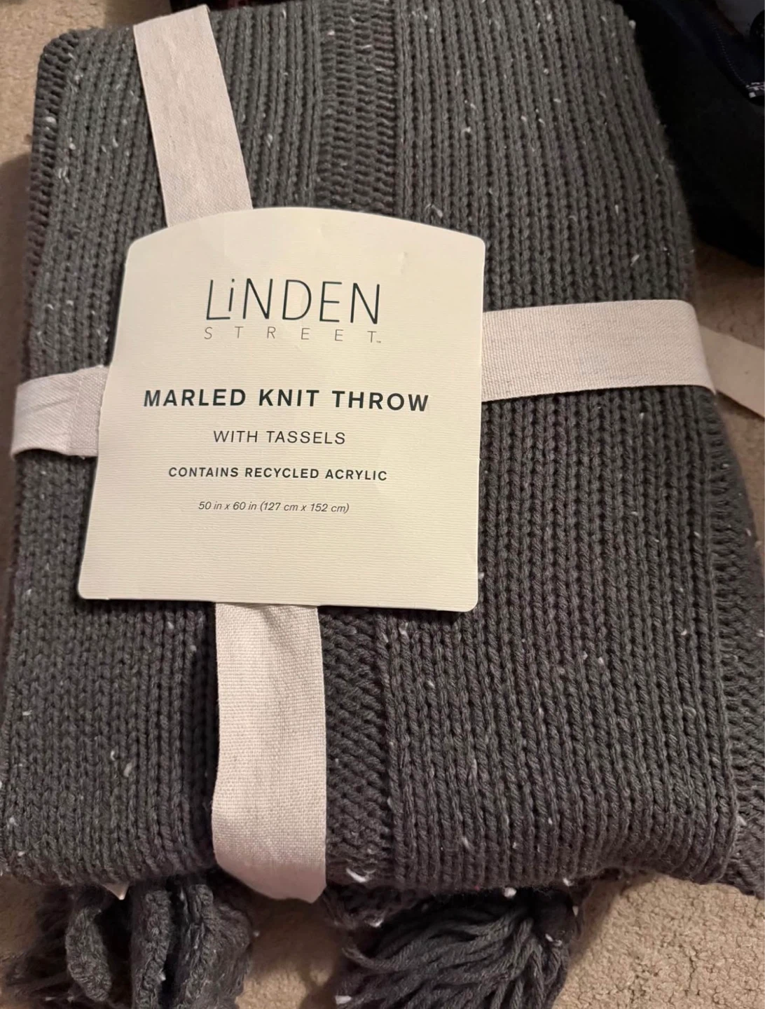Linden Street Marled Knit Throw with Tassels - photo 3