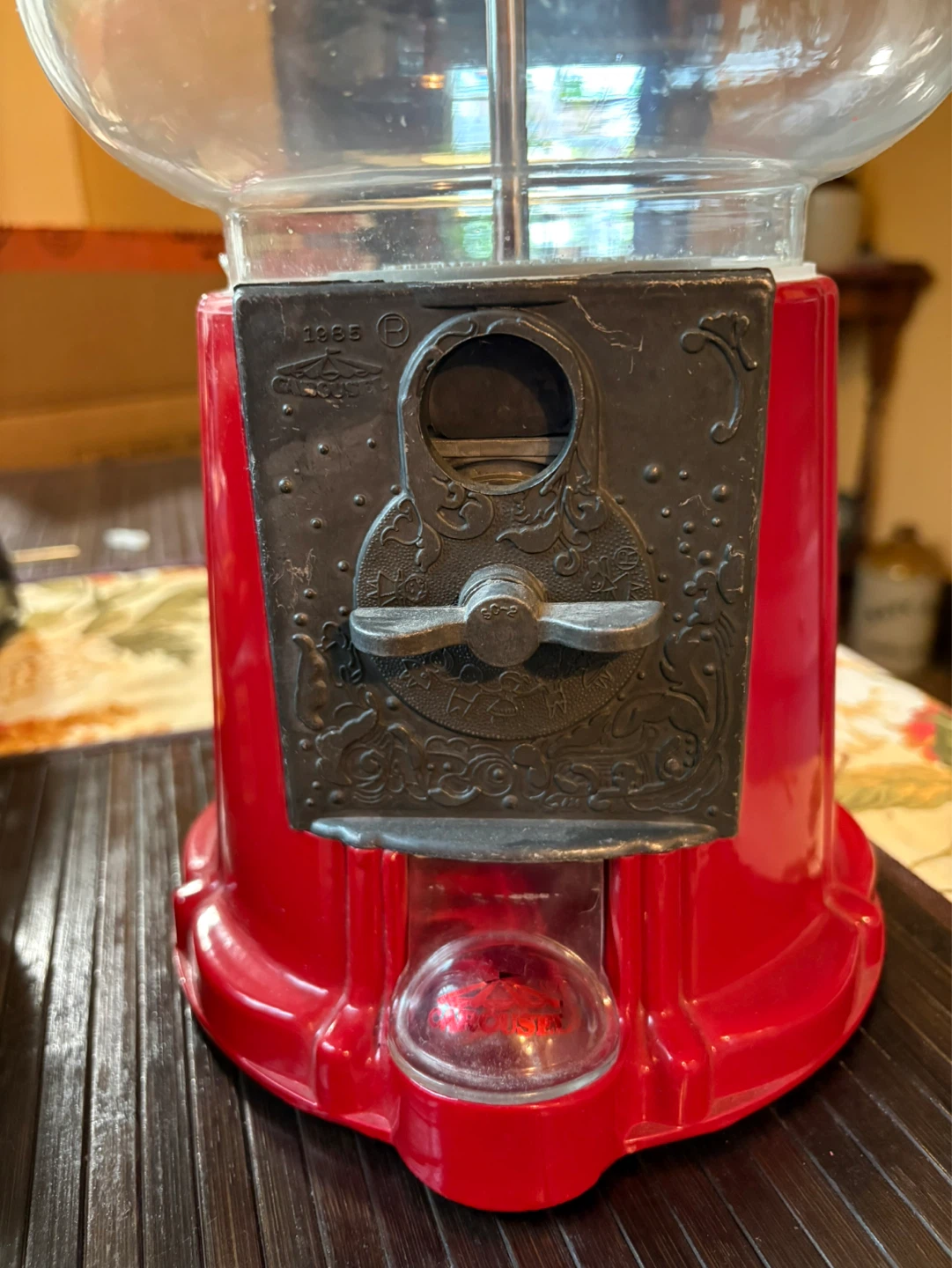 Vintage Red Carousel Gumball Machine - photo 3