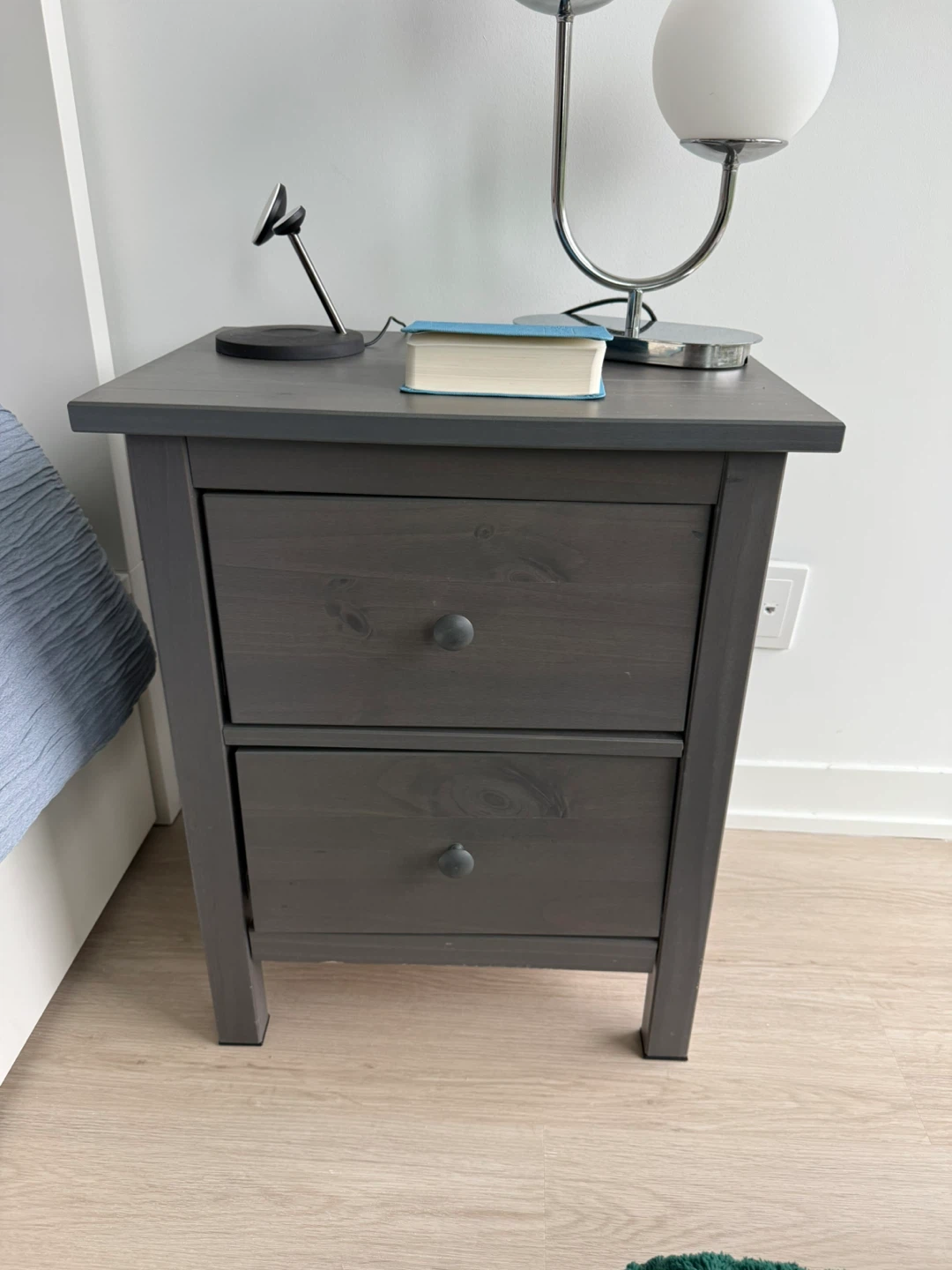 IKEA - Grey 2-Drawer Nightstand