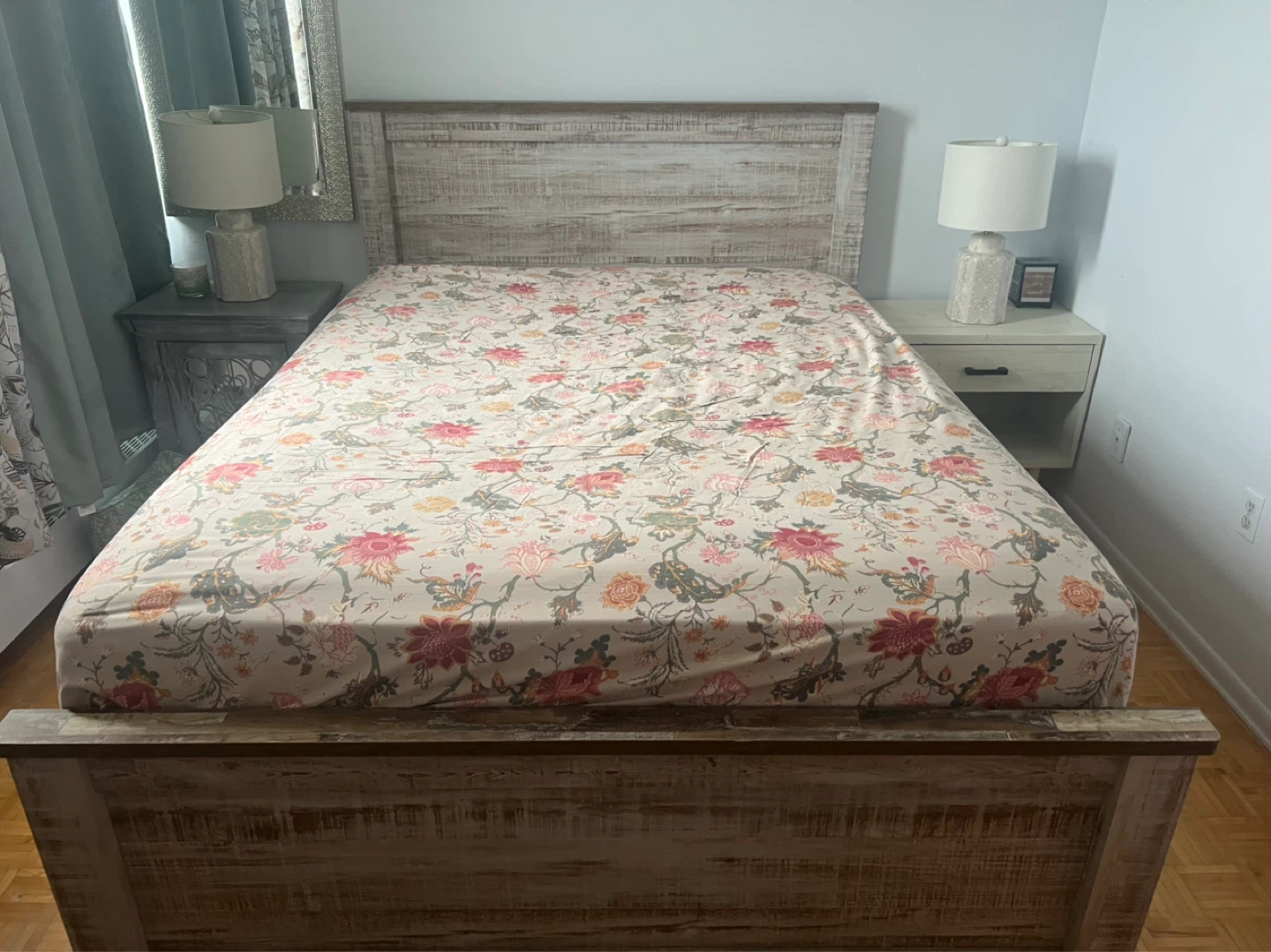 Rustic Wood Bed Frame and 8-Drawer Dresser Set - photo 3