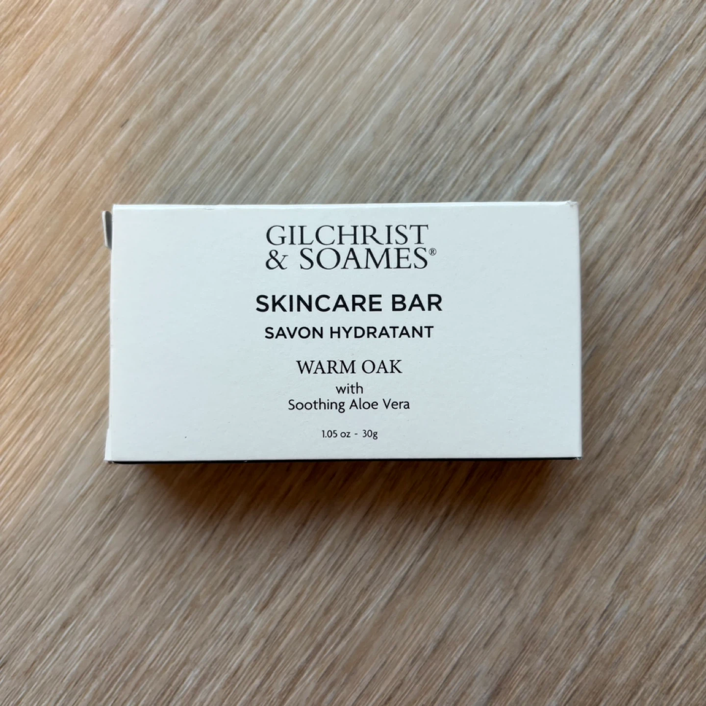 Gilchrist & Soames Warm Oak Skincare Bar with Aloe Vera - 30g