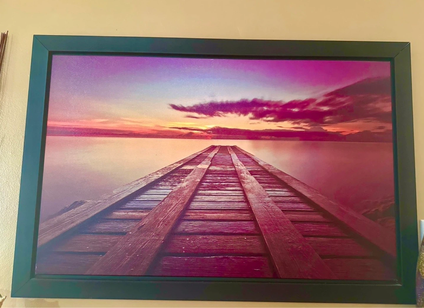 Framed Wall Art - Sunset Pier Canvas Print