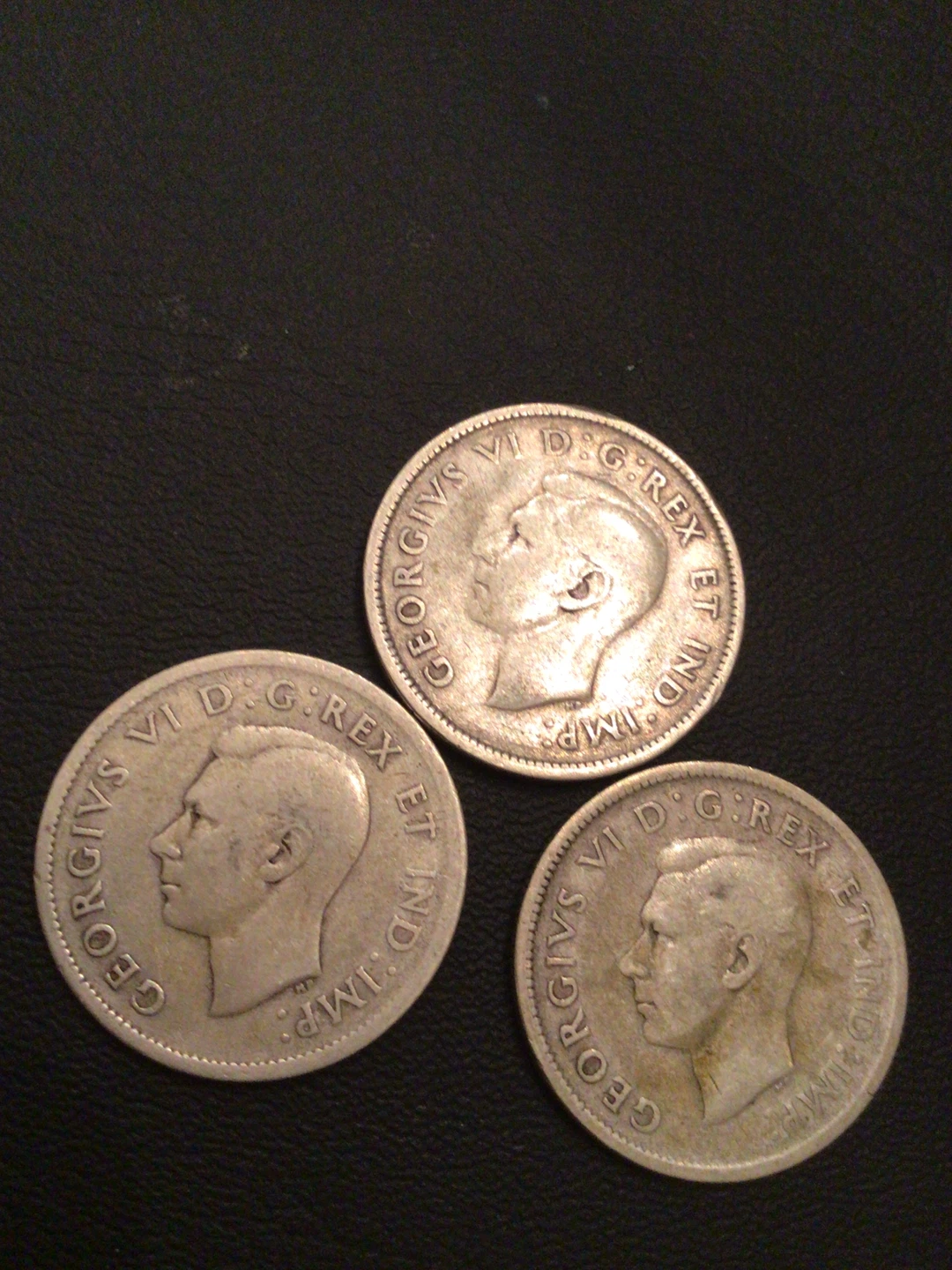 3 x Canadian 25 Cent Silver Coins - George VI