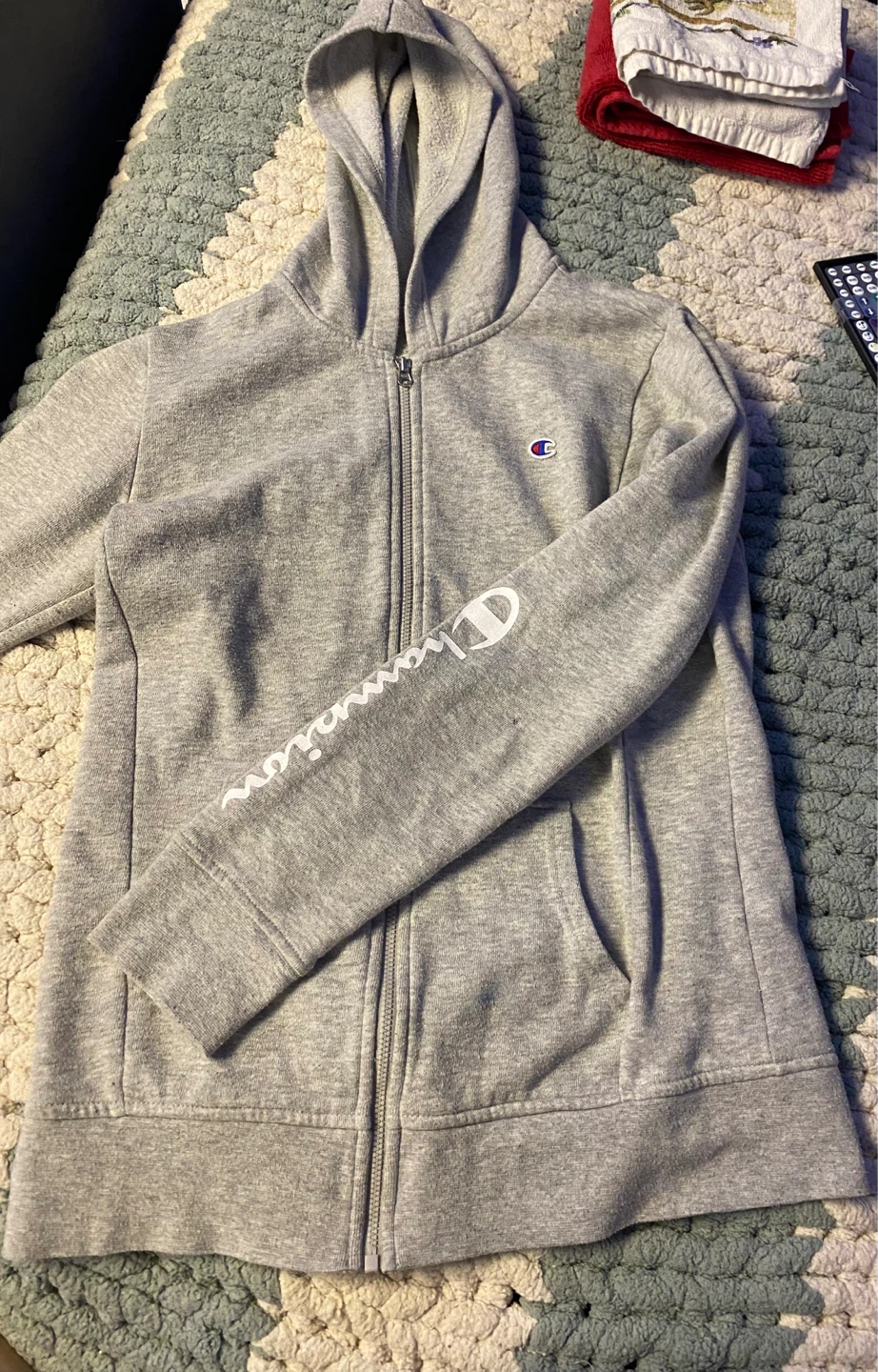 Champion Grey Zip-Up Hoodie
