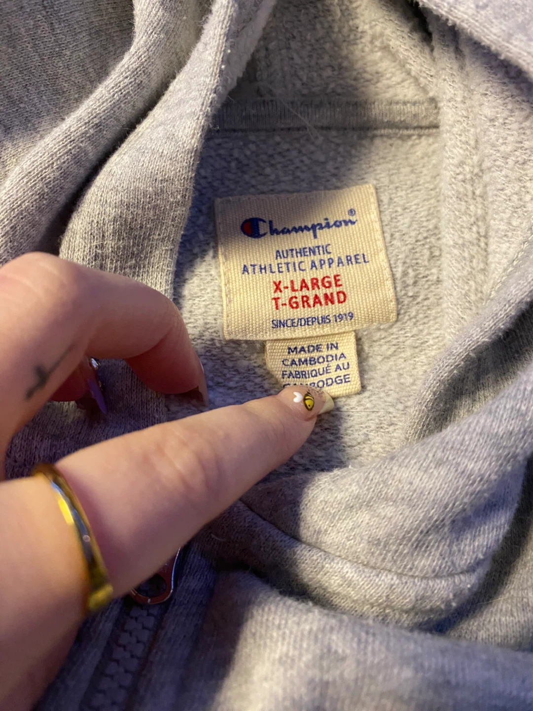Champion Grey Zip-Up Hoodie - photo 2