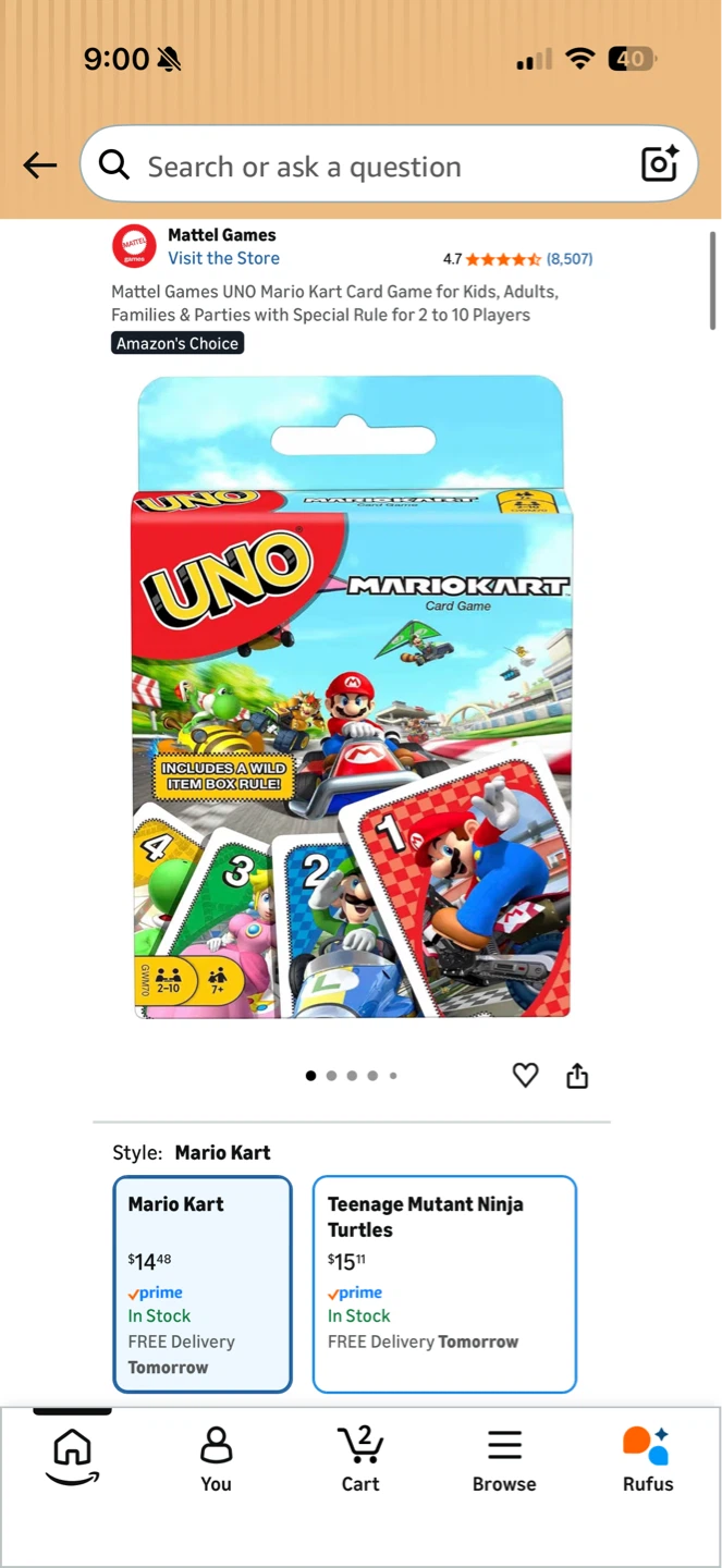 Brand New GIFTABLE UNO Mario Kart Card Game - photo 4