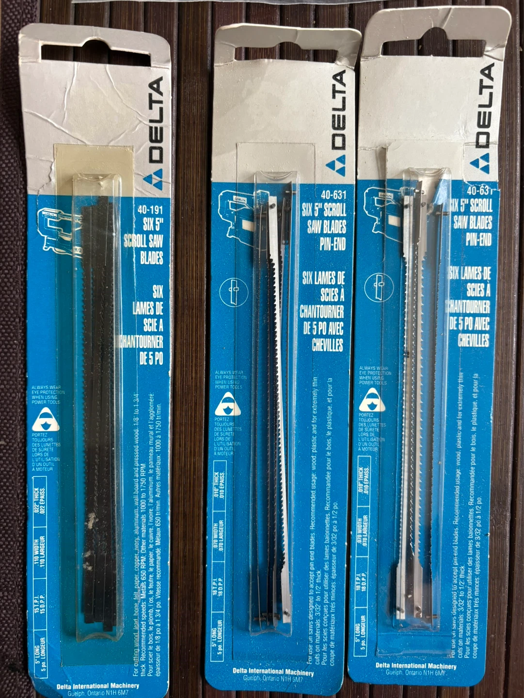 Delta, Olson, Vermont American & Whiterock Scroll Saw Blades