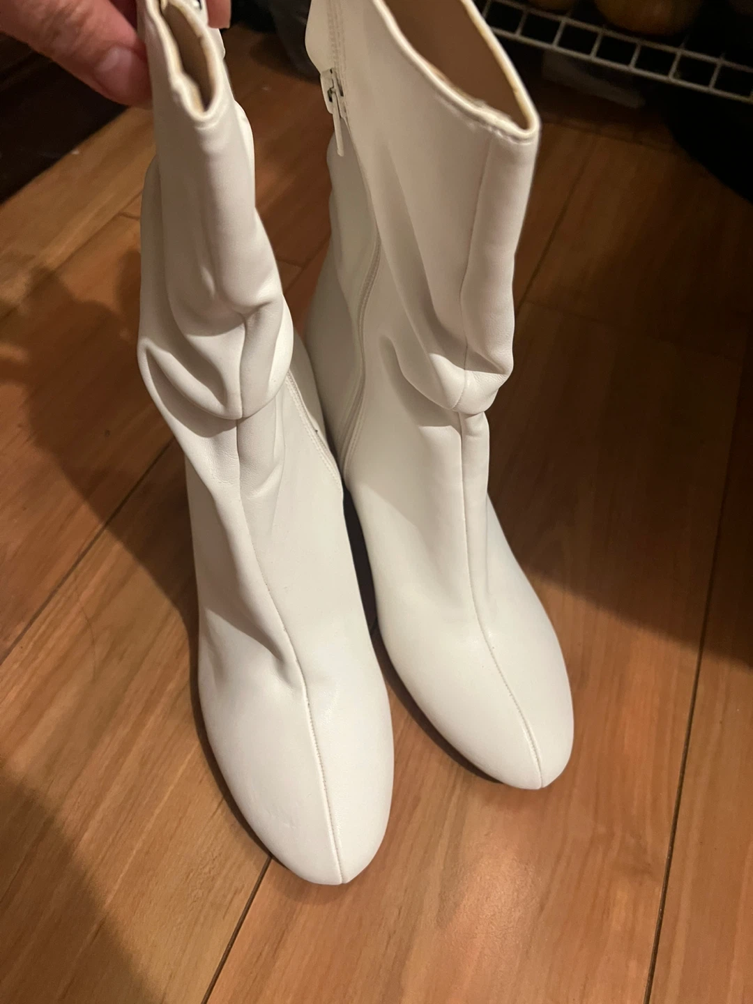White  Slouch Ankle Boots - photo 3