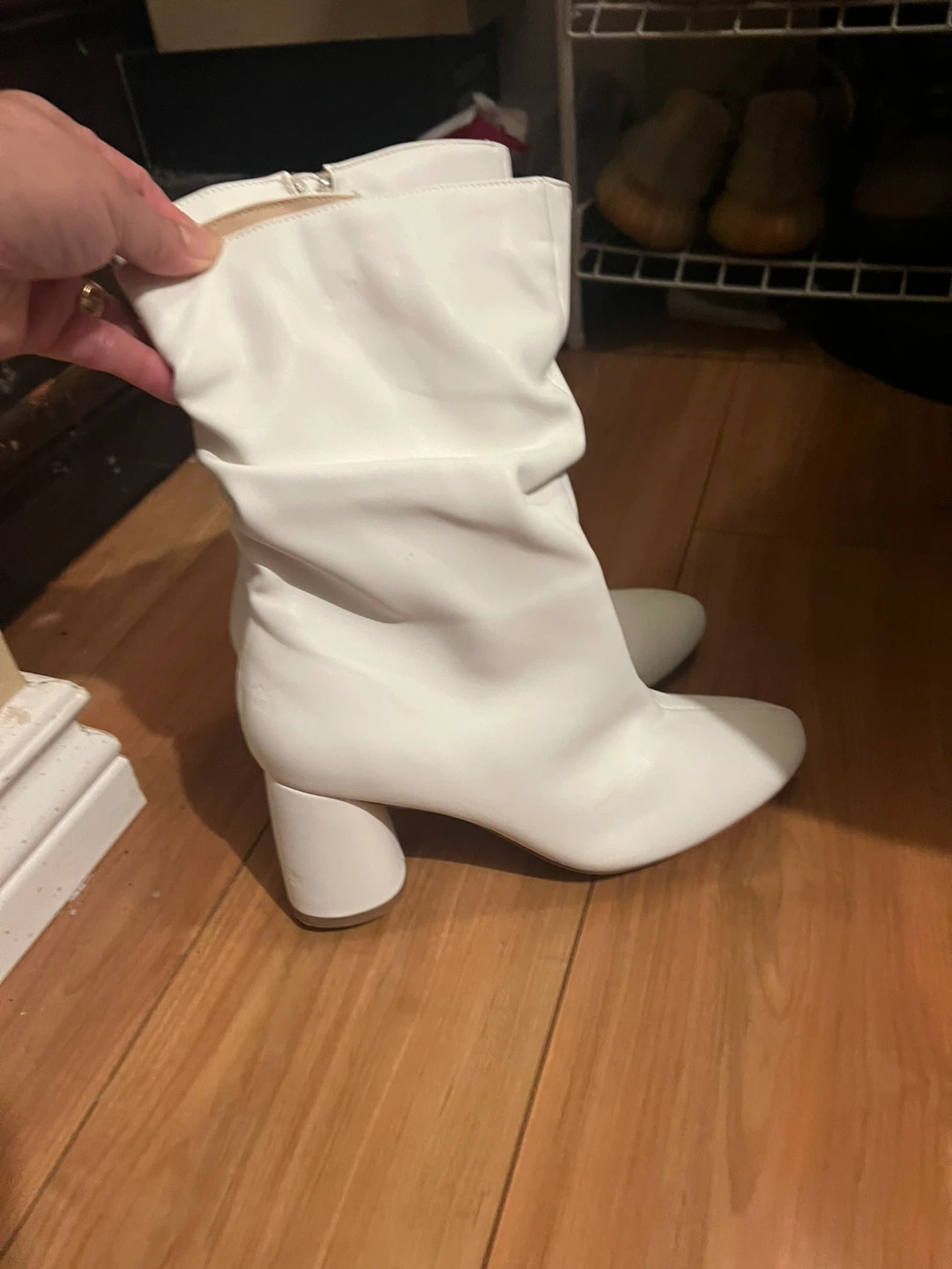 White  Slouch Ankle Boots - photo 4