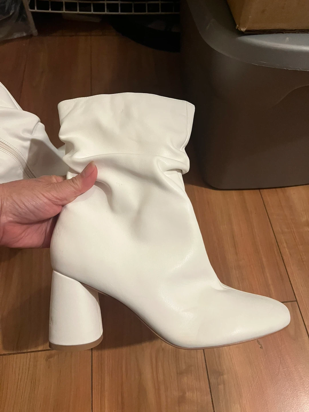 White  Slouch Ankle Boots - photo 2