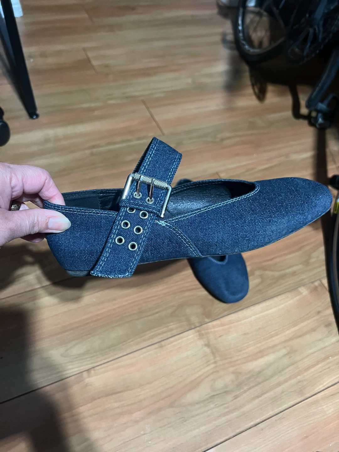 Blue Denim Mary Jane Flats - photo 2