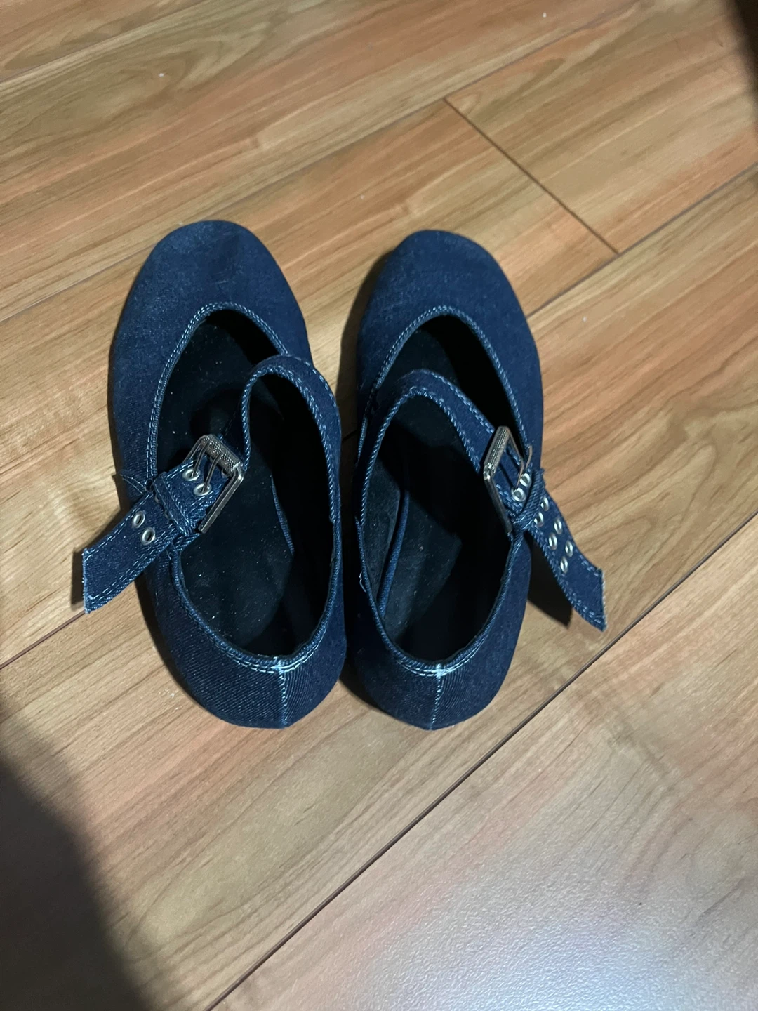 Blue Denim Mary Jane Flats - photo 4