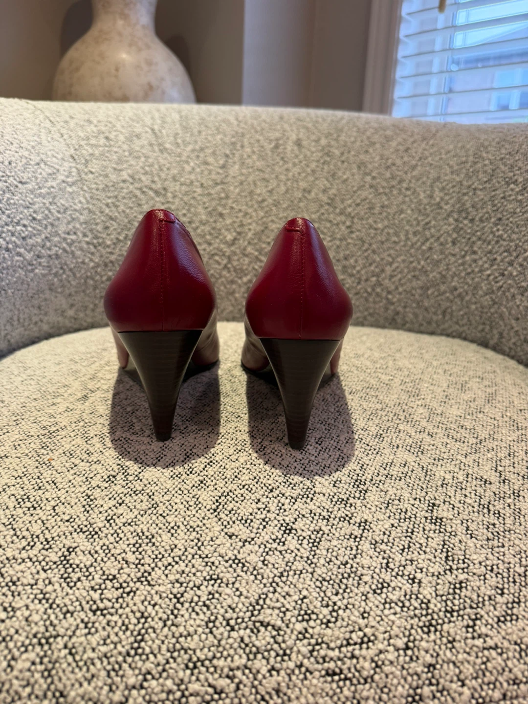 Bandolino Red Peep-Toe Wedge Heels - photo 5