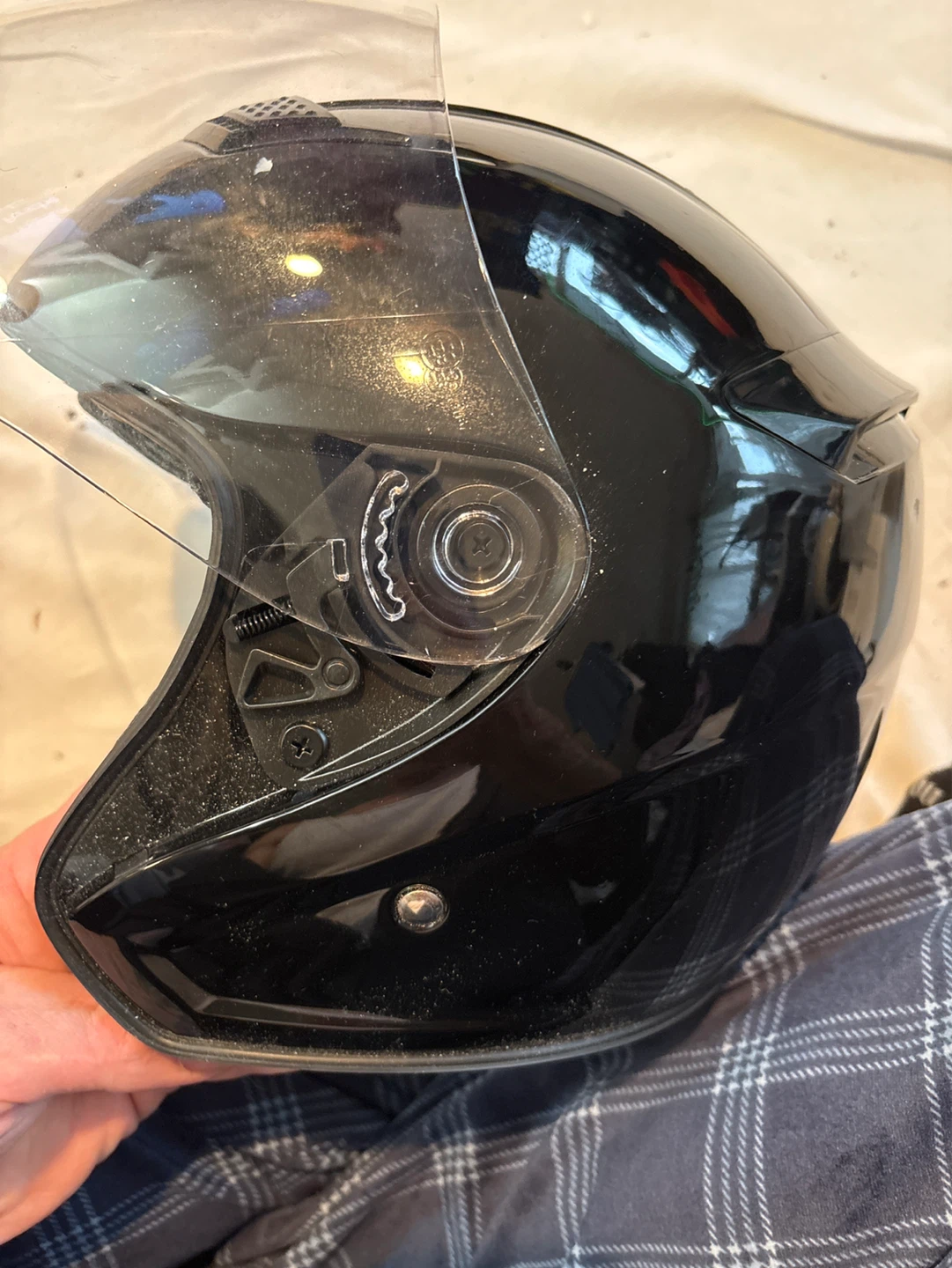 VCAN Black Motorcycle Helmet with Clear Visor - photo 5