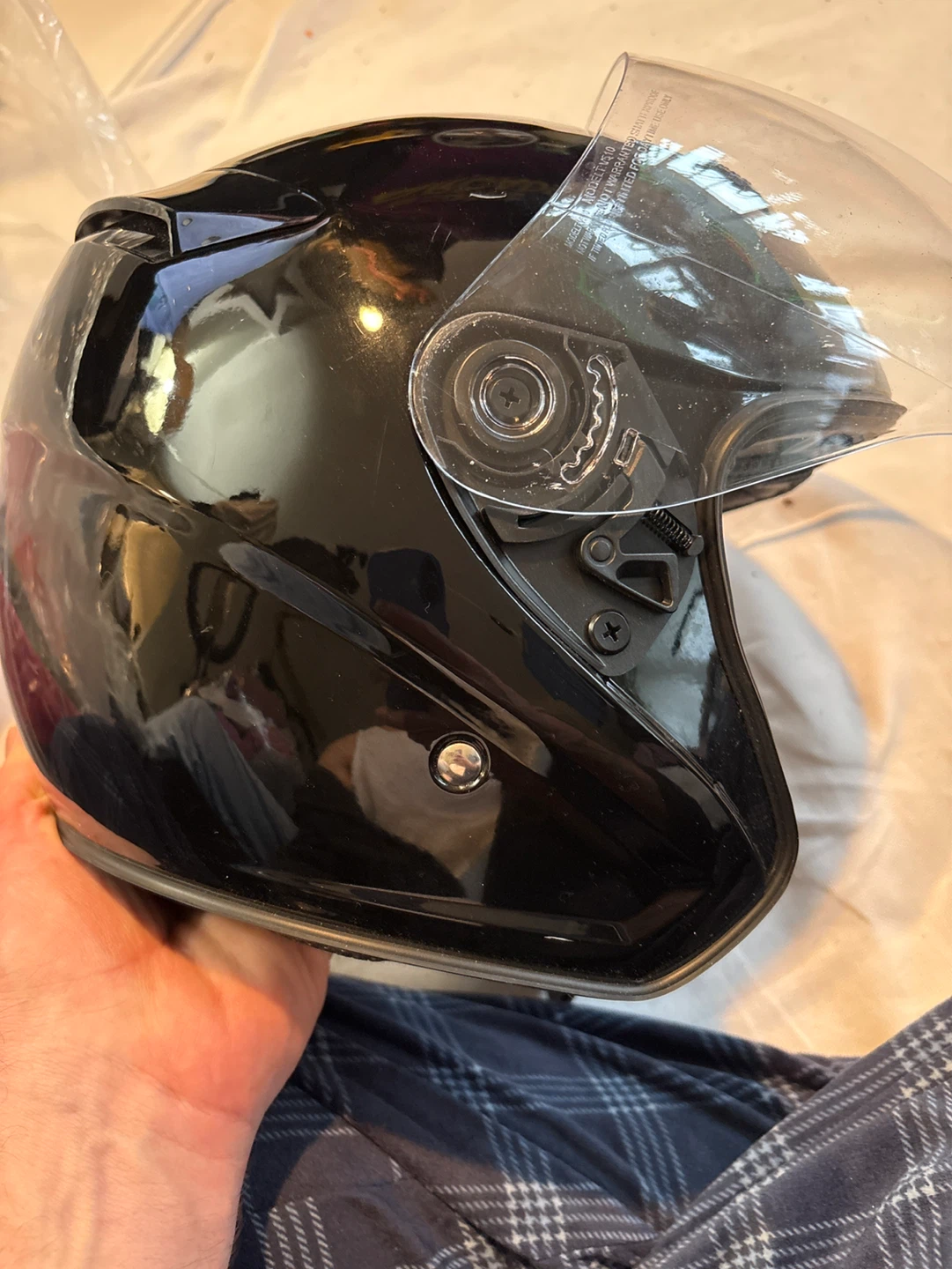 VCAN Black Motorcycle Helmet with Clear Visor - photo 4