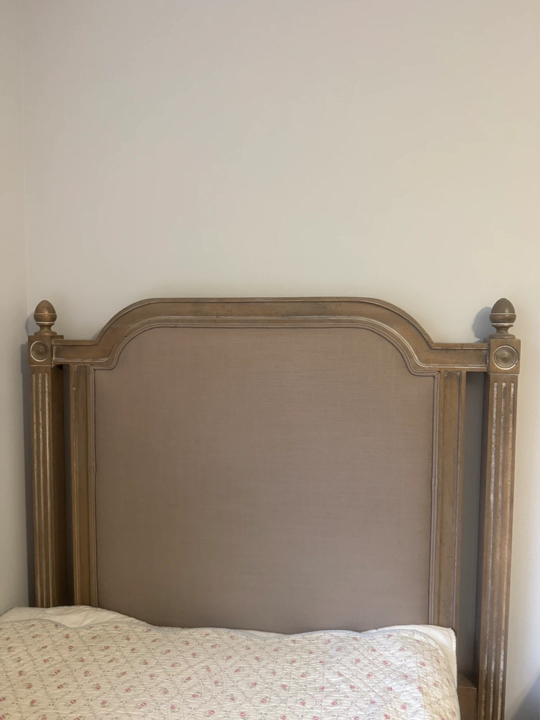 Ethan allen Wooden Twin Bed Frame with Upholstered Headboard - photo 2