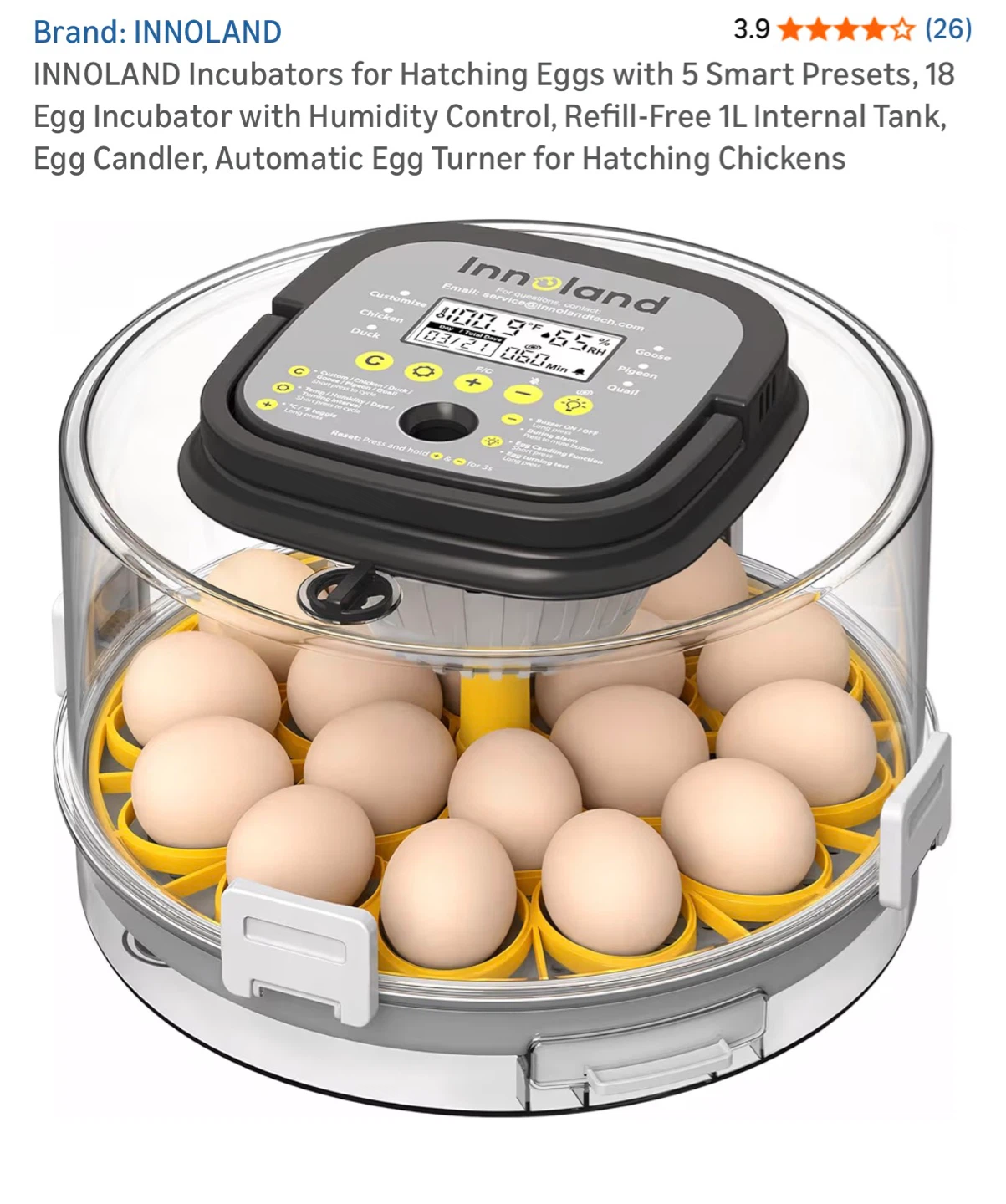Innoland 18-Egg Digital Incubator