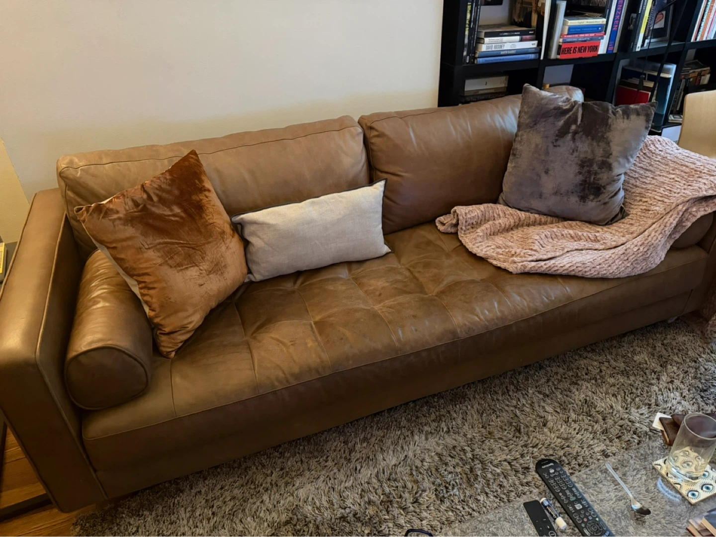 Article Sven 88” Leather Tufted Sofa