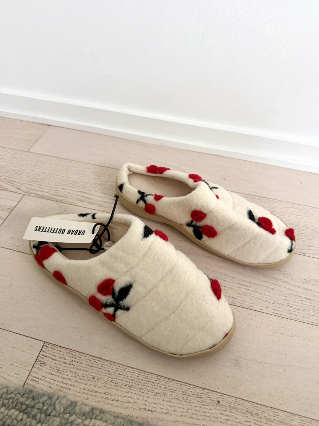 *BNWT* Urban Outfitters Cherry Slippers - size large