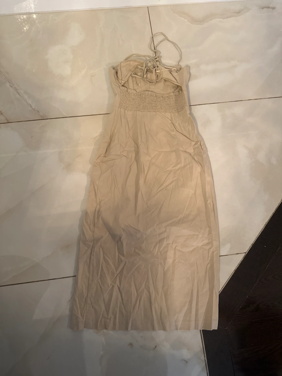 Tan Maxi Dress with Side Slit - photo 4