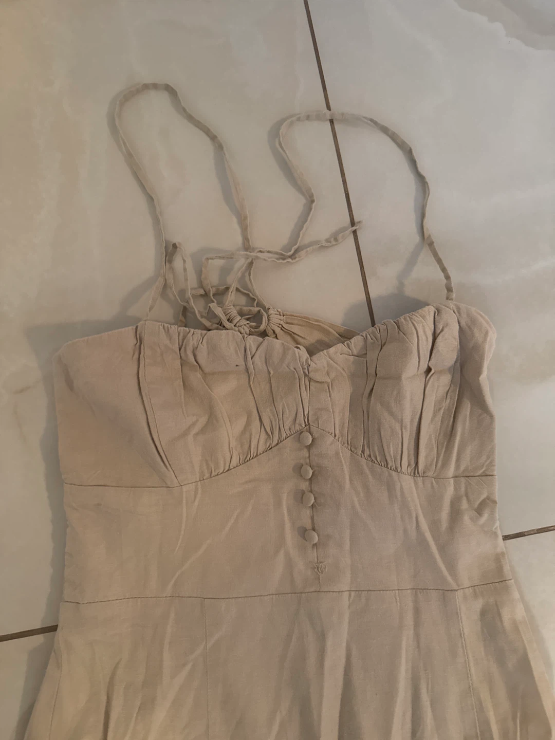 Tan Maxi Dress with Side Slit - photo 2