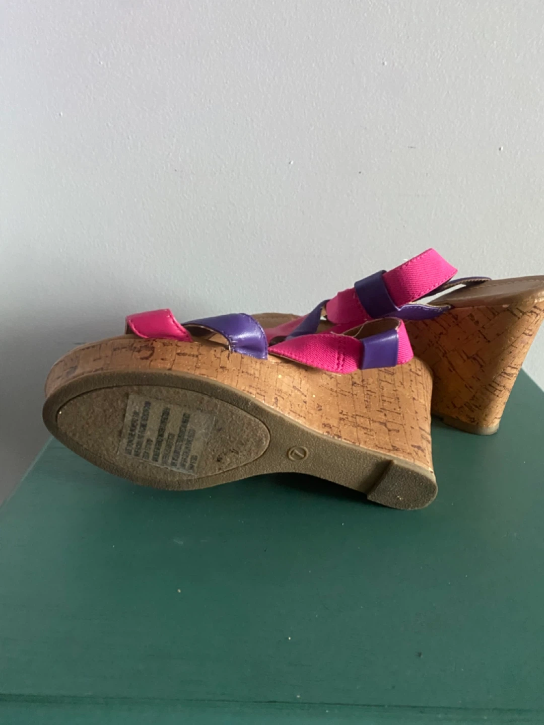 Women's Wedge Sandals sz 7 Pink and Purple Size 7 - photo 4