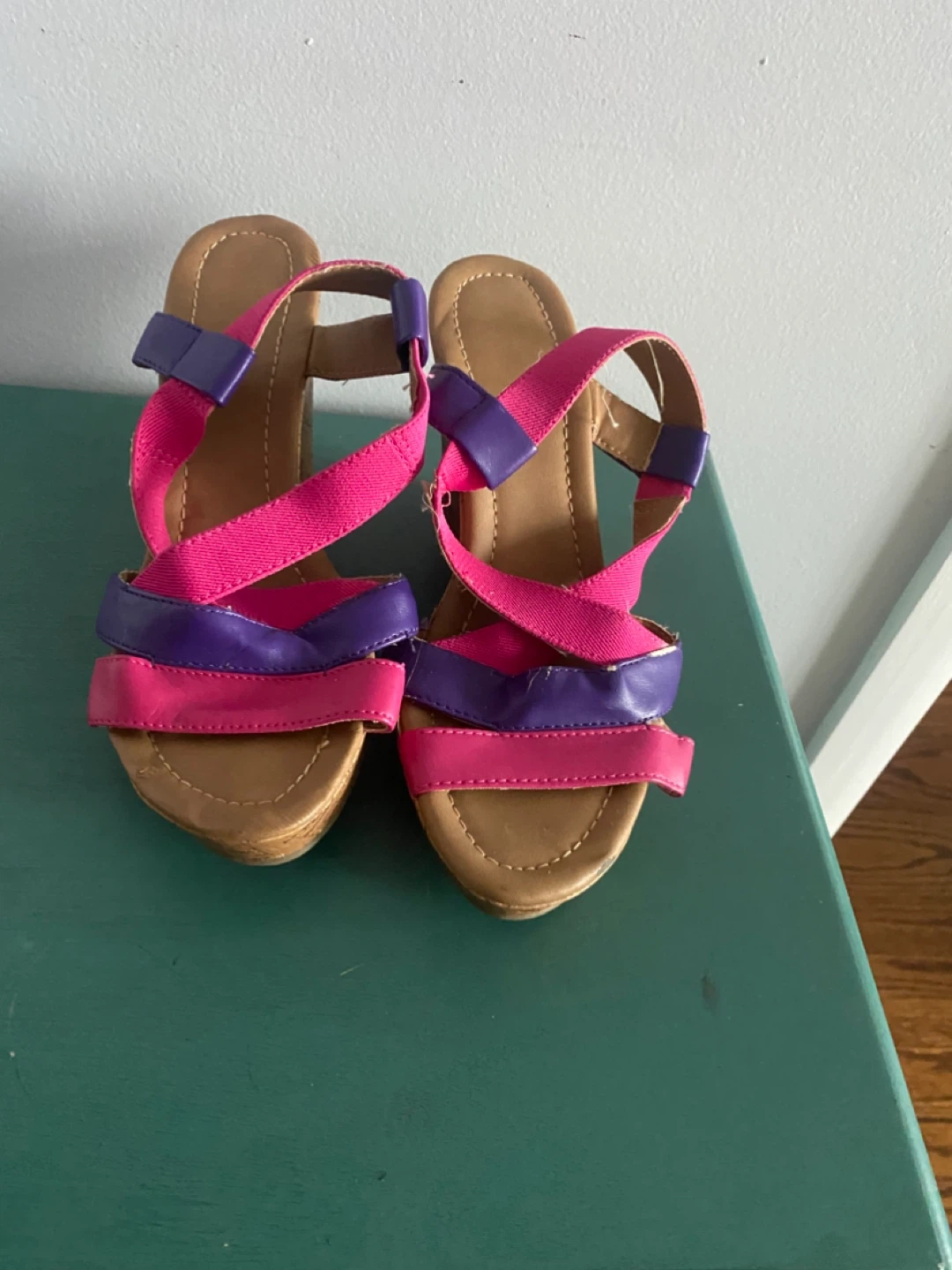 Women's Wedge Sandals sz 7 Pink and Purple Size 7