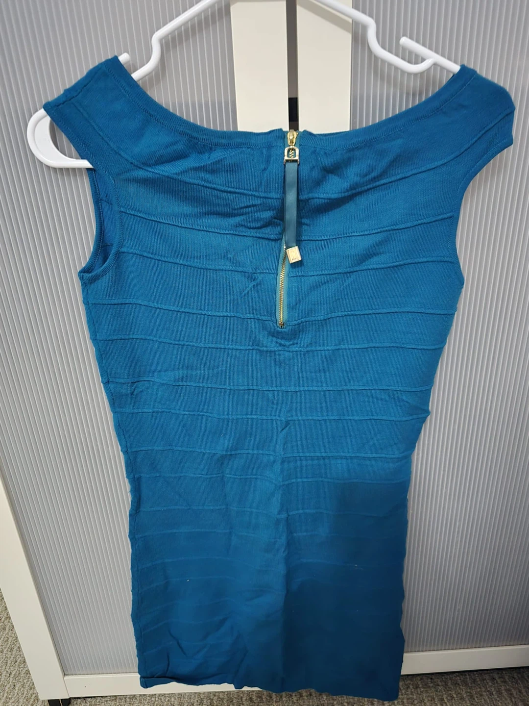 Teal Ribbed Bodycon Dress - photo 4