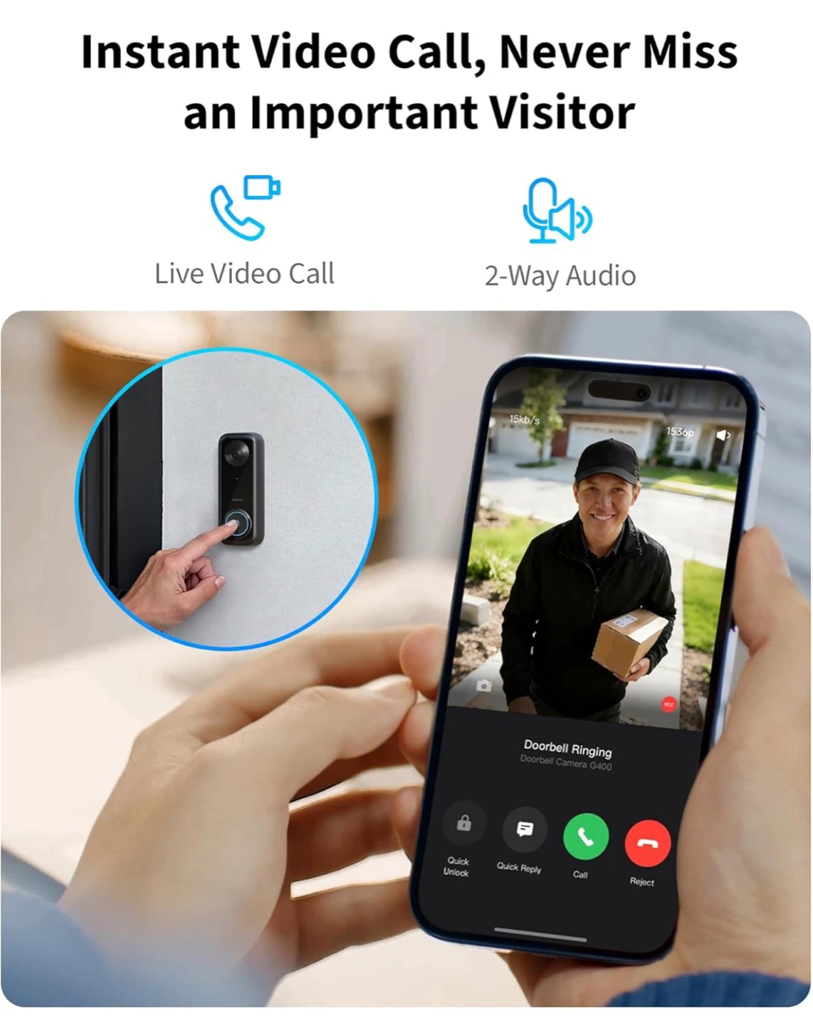 Aqara Doorbell Camera G400 with Chime - photo 4