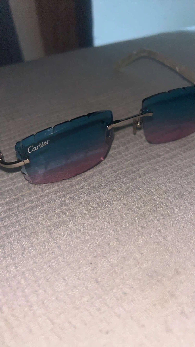 Cartier Rimless Sunglasses white acetates