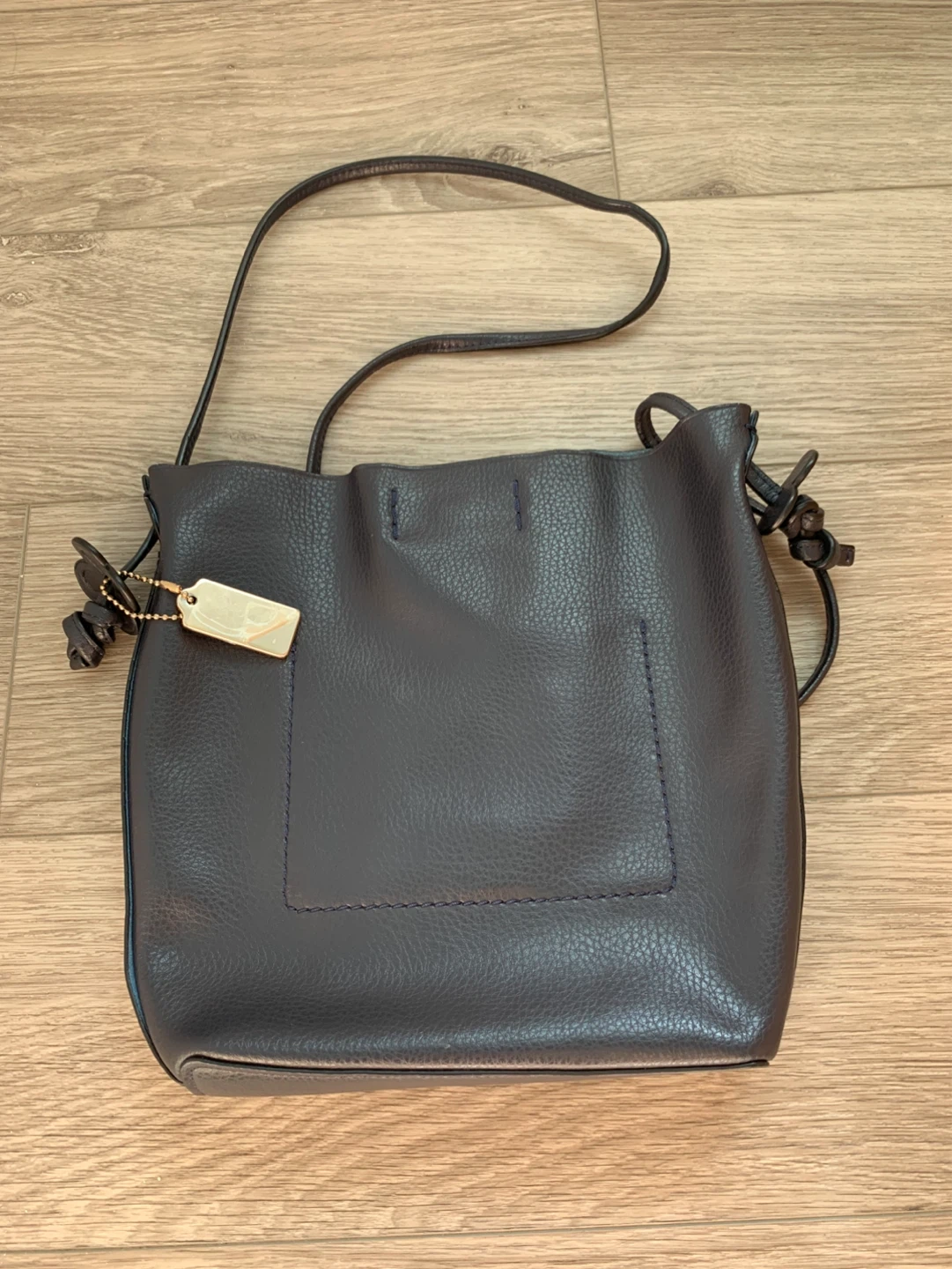 Coach Derby Navy Blue Leather Bucket Bag - photo 2