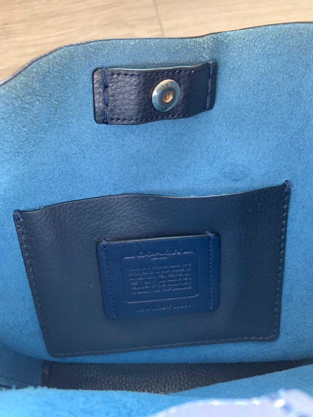 Coach Derby Navy Blue Leather Bucket Bag - photo 4