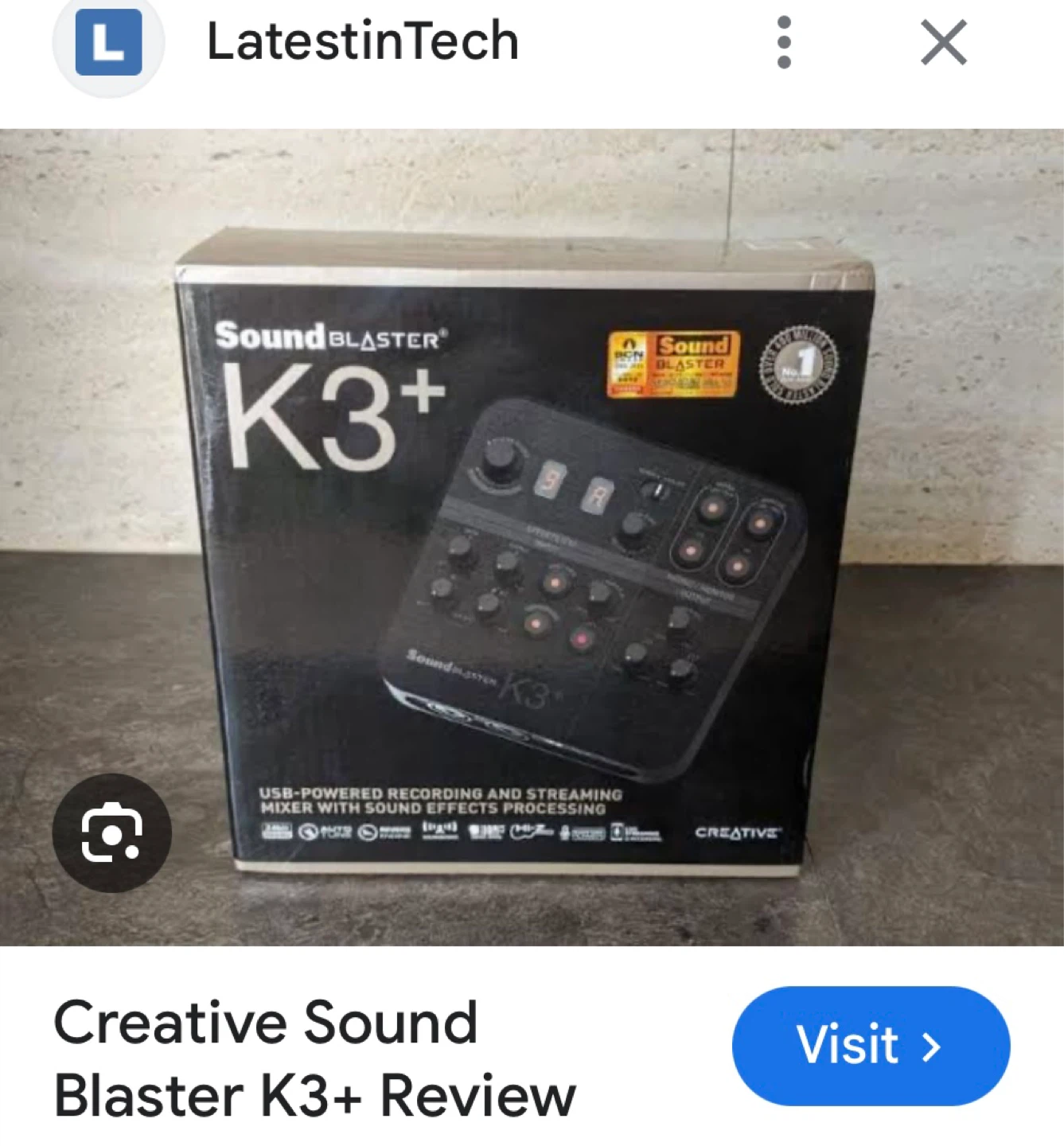 Creative Sound Blaster K3+ USB Recording Mixer $110