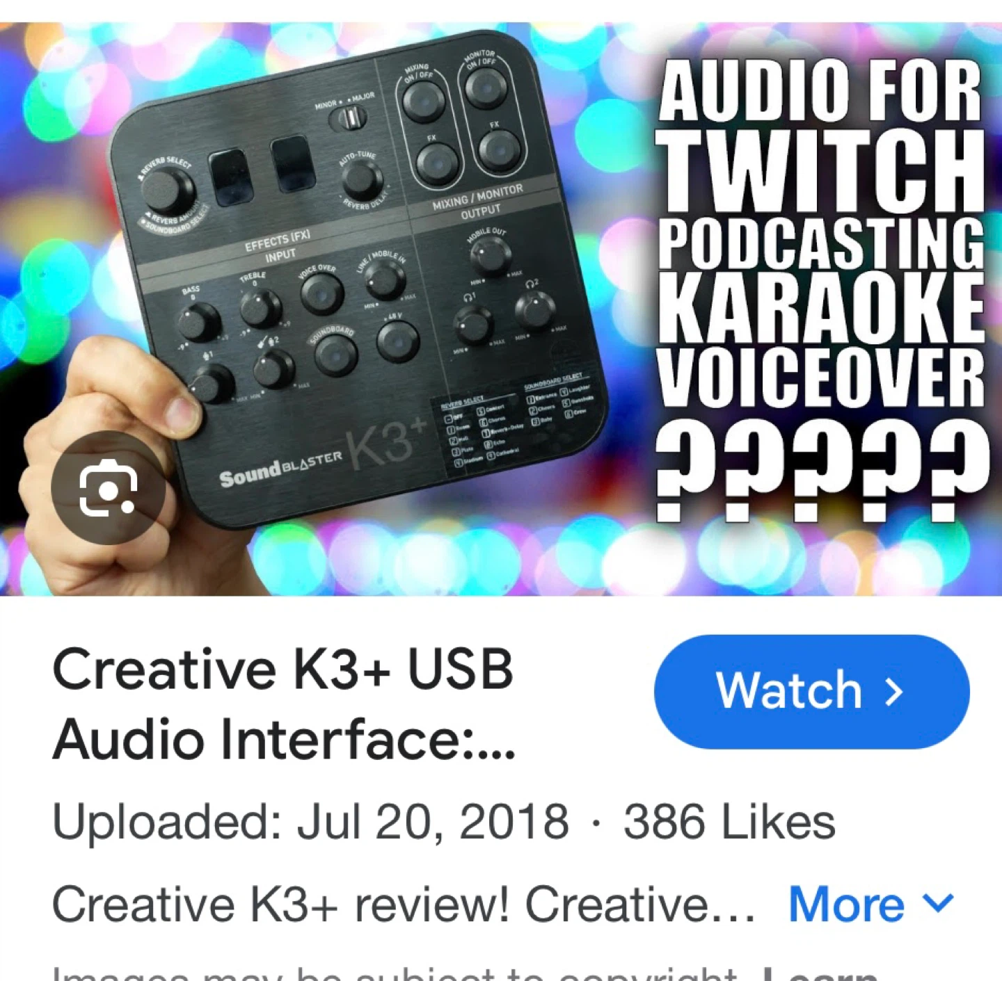Creative Sound Blaster K3+ USB Recording Mixer $110 - photo 5