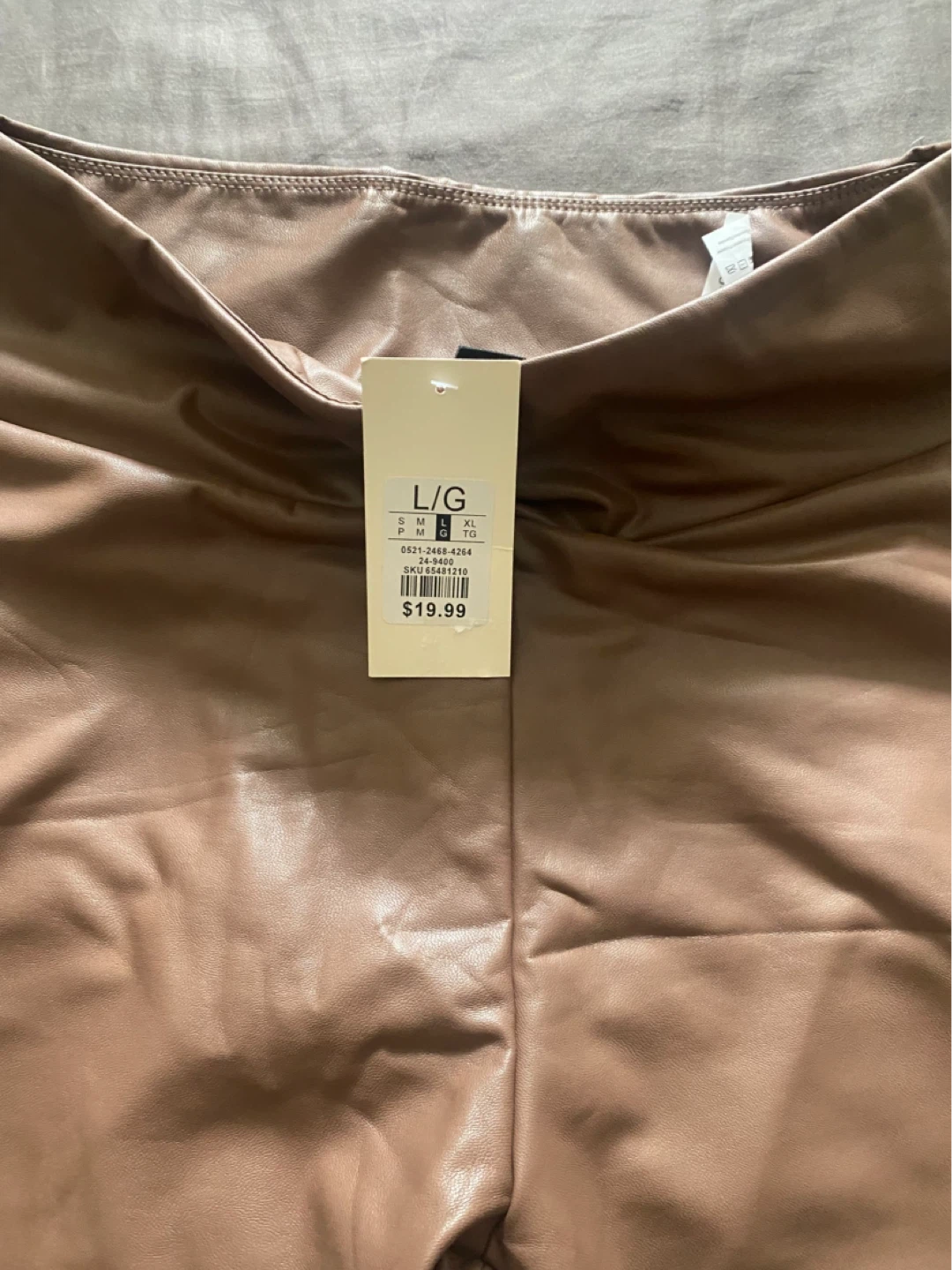 Faux Leather Leggings - Brown - L/G - photo 3