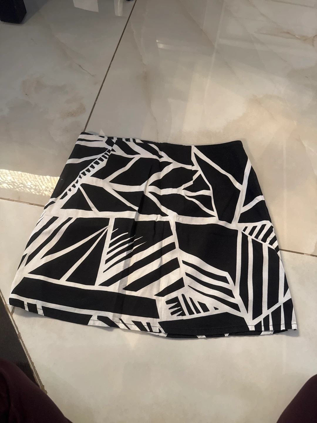 Dynamite Black & White Geometric Print Mini Skirt Size P/S - photo 4