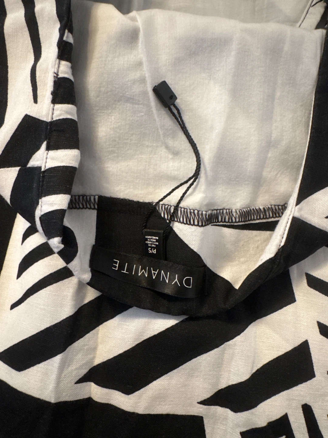 Dynamite Black & White Geometric Print Mini Skirt Size P/S - photo 5
