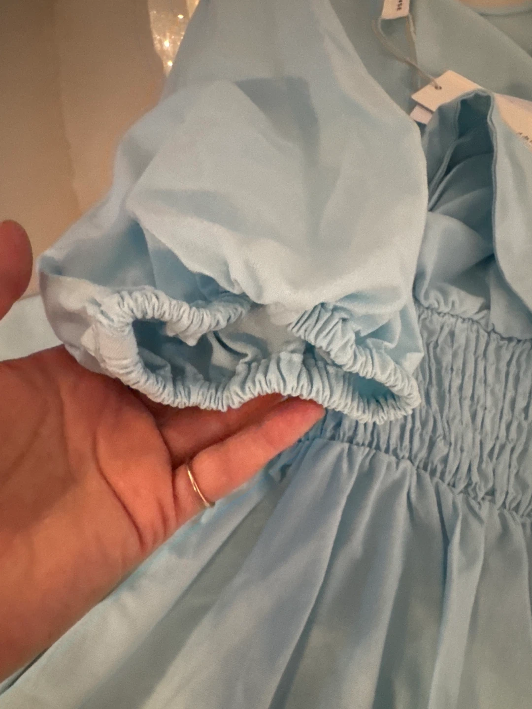 Commense Blue Puff Sleeve Midi Dress - Size L - photo 3
