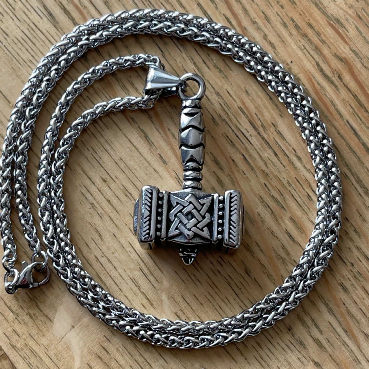 Norse Thor’s Hammer Mjolnir stainless steel necklace - photo 3