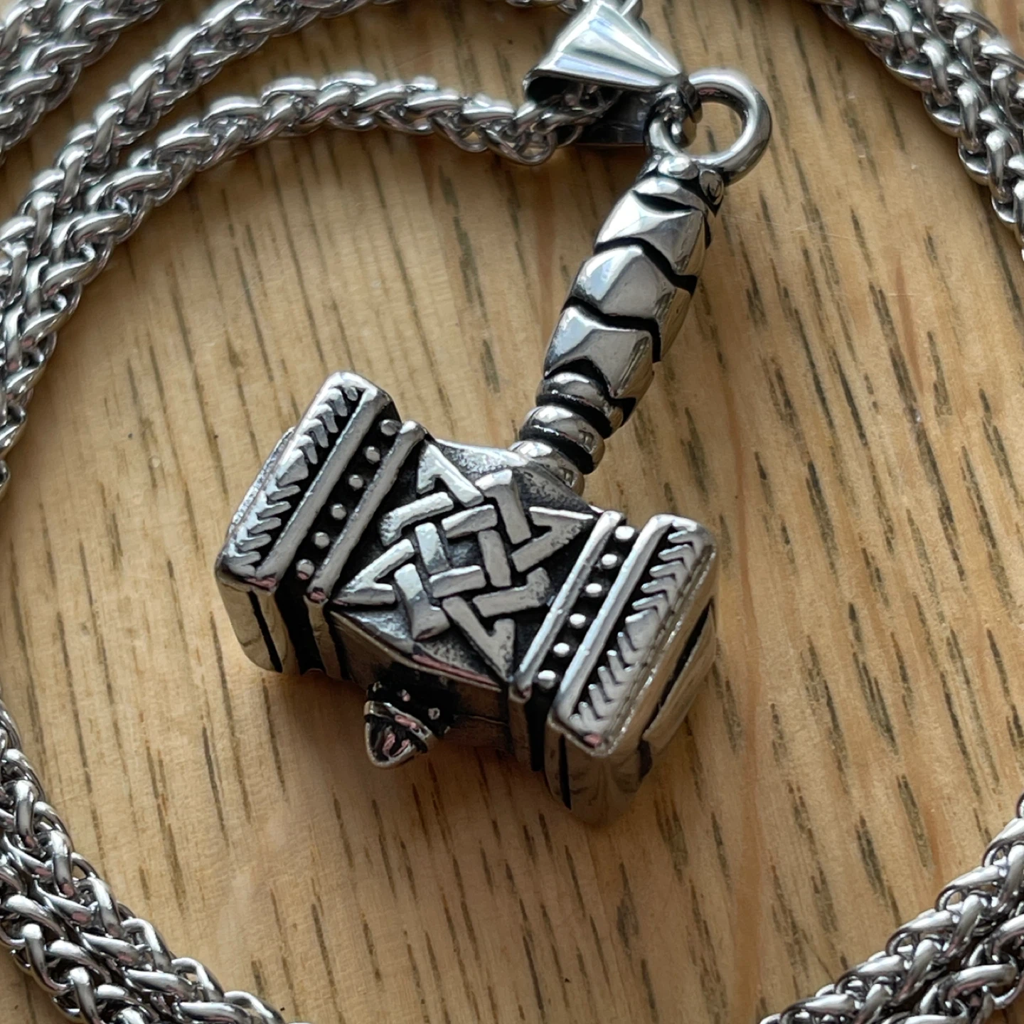 Norse Thor’s Hammer Mjolnir stainless steel necklace