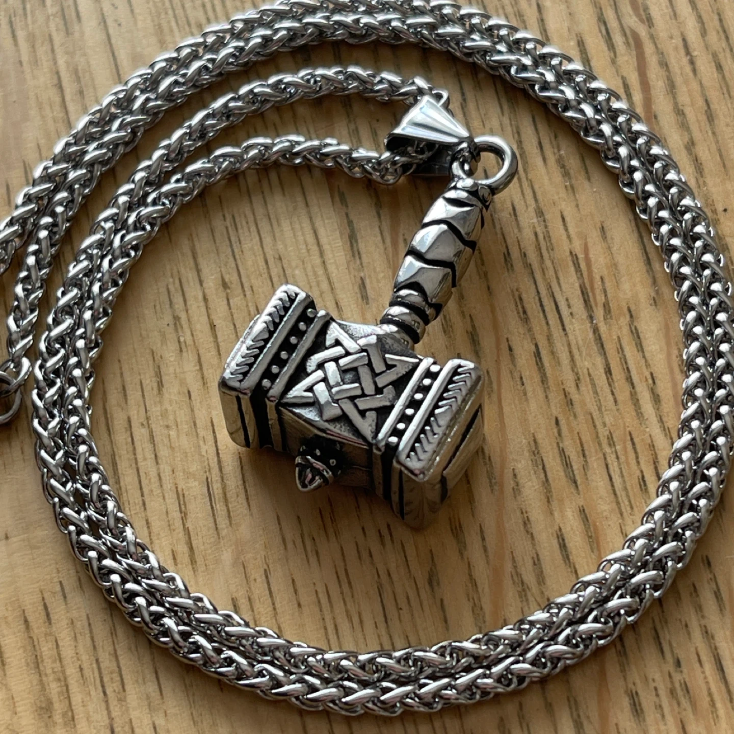 Norse Thor’s Hammer Mjolnir stainless steel necklace - photo 2