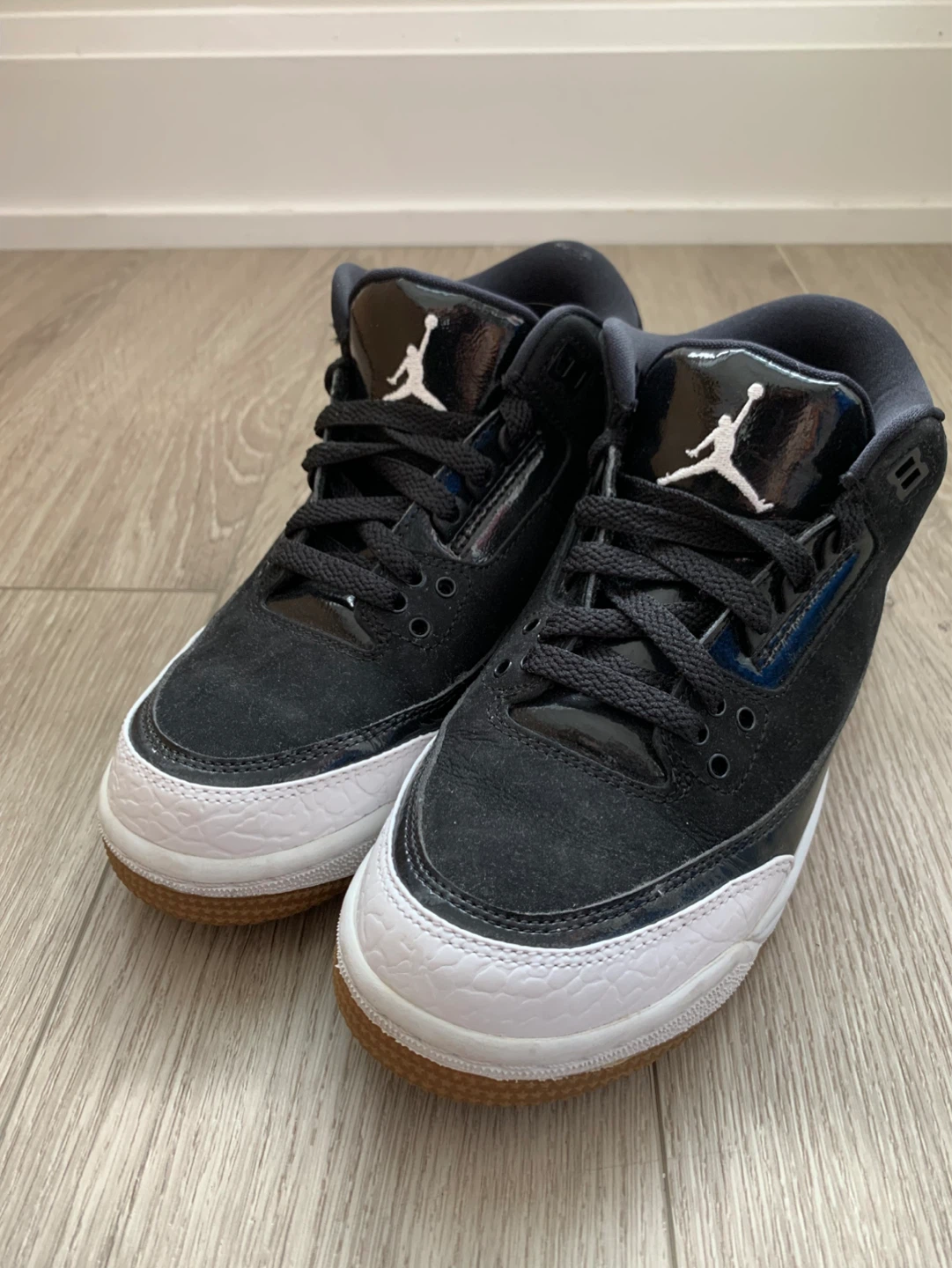 Air Jordan 3 Retro GS Black White Gum - Size 4.5Y