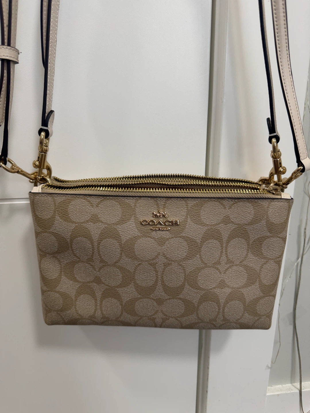 Coach Signature Double Zip Crossbody Bag
