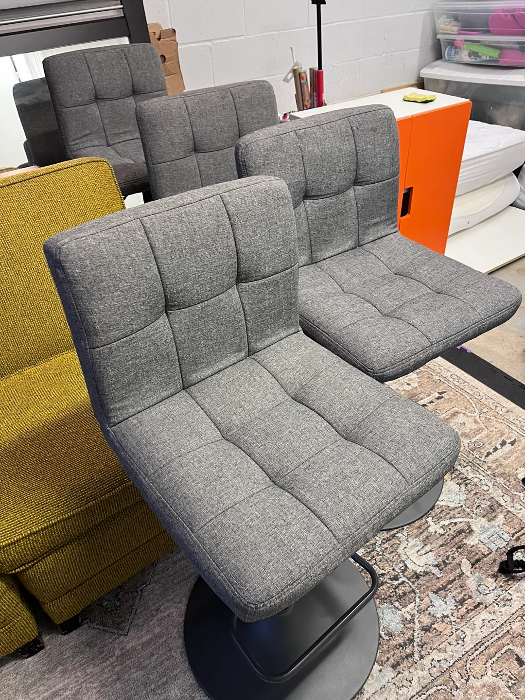 Set of 4 Grey Tufted Bar Stools(free delivery)