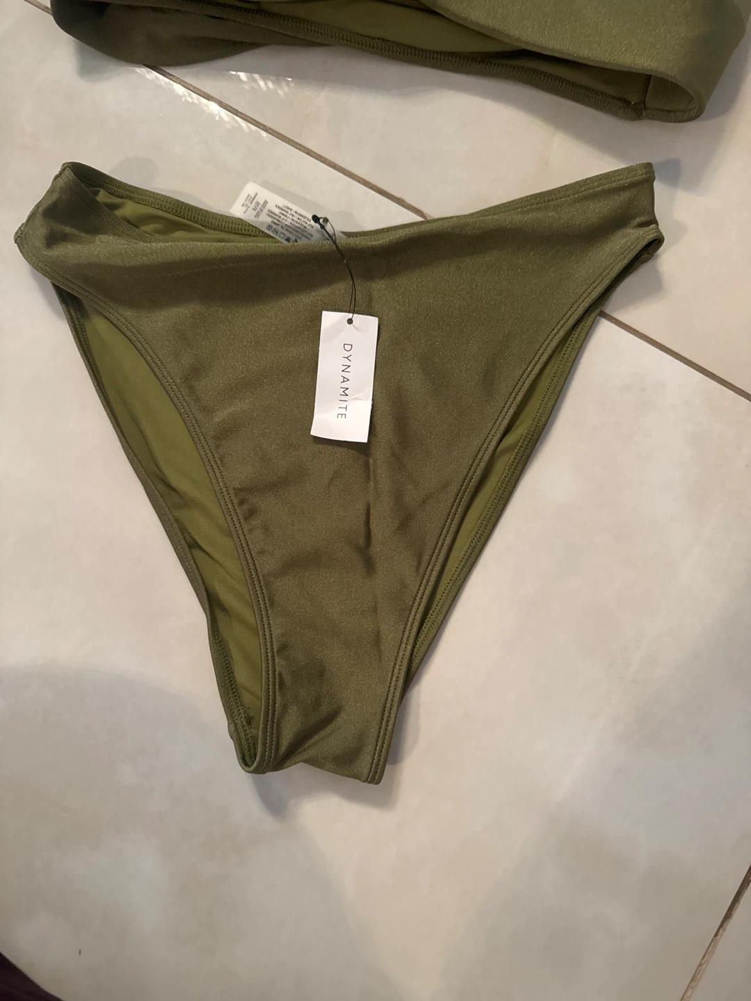 Dynamite One Shoulder Bikini Set - Olive Green - photo 2