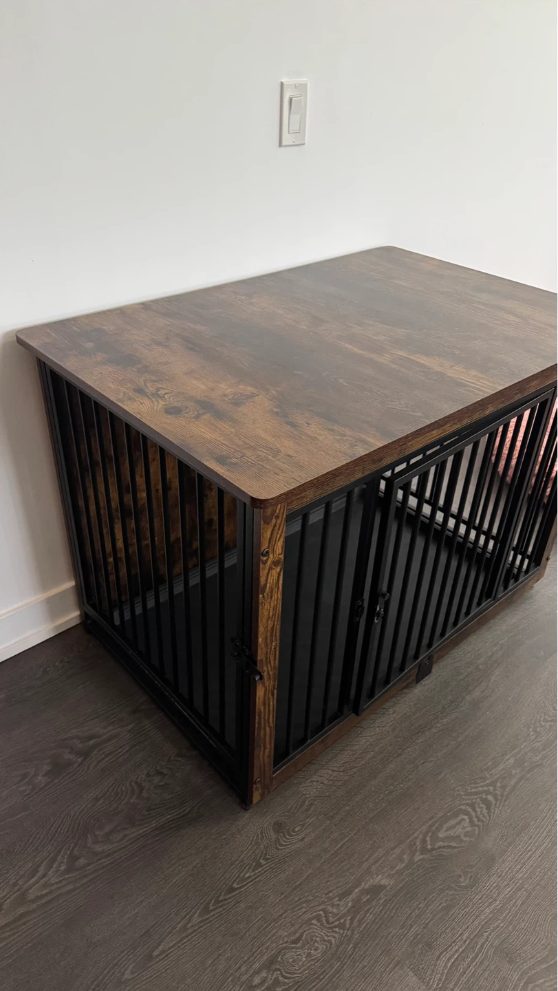Rustic Brown Dog Crate End Table - photo 4