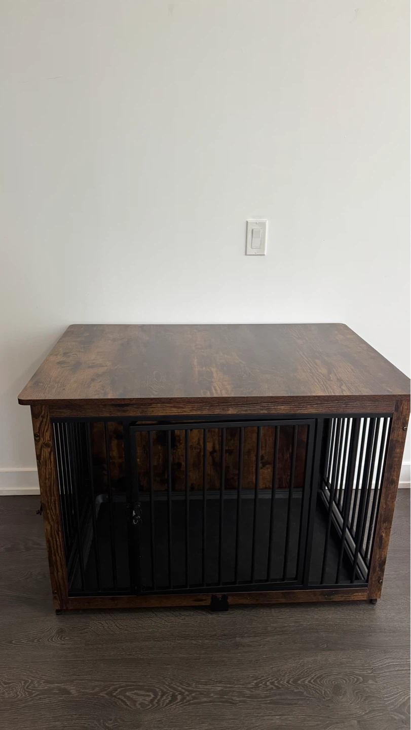 Rustic Brown Dog Crate End Table - photo 5