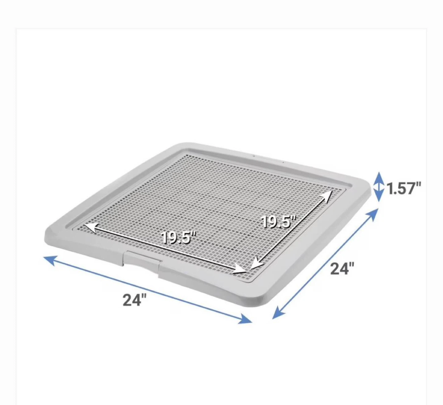 Grey Dog Pet Training Potty Pad Holder Tray 24" x 24" - photo 2
