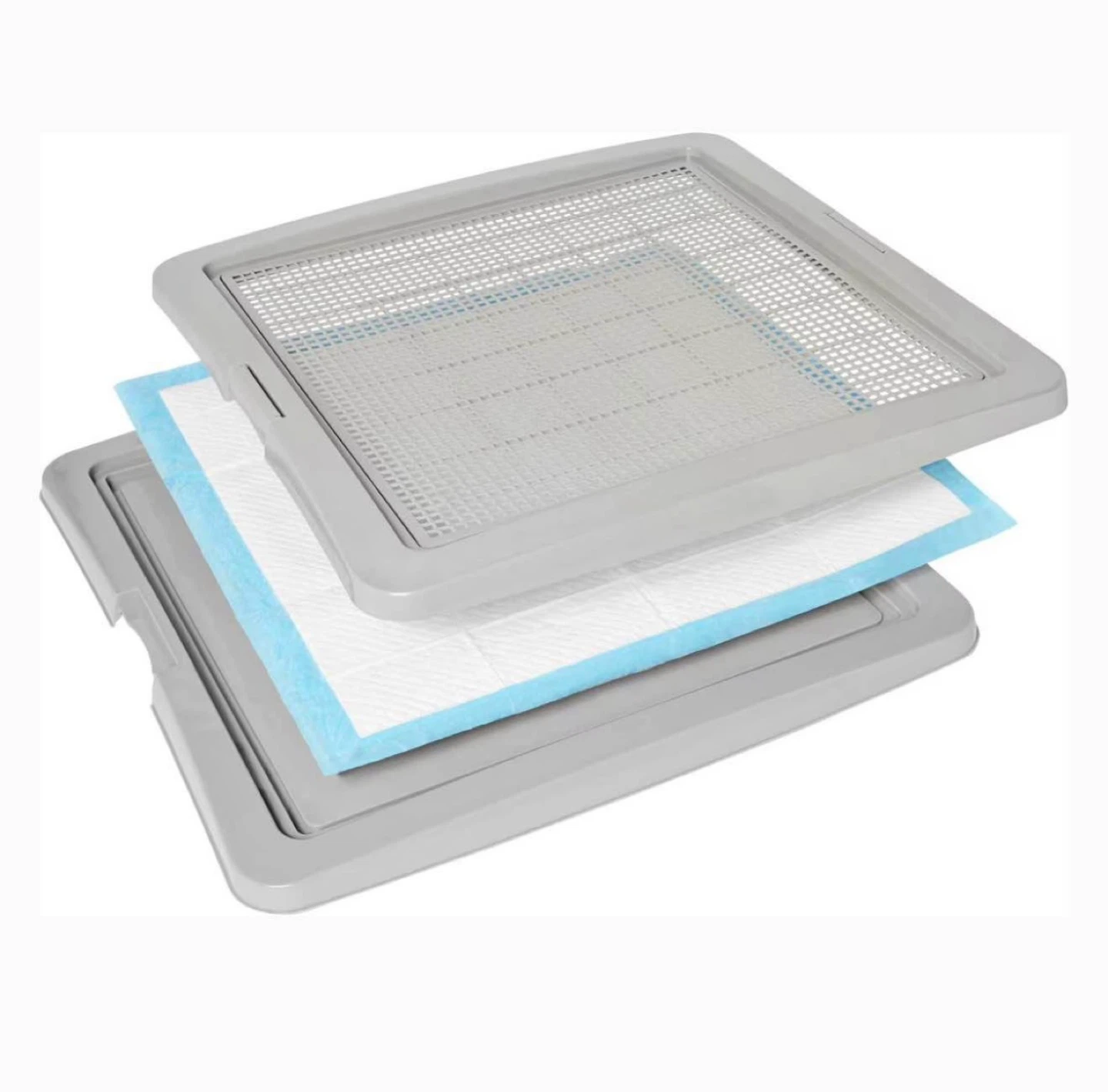 Grey Dog Pet Training Potty Pad Holder Tray 24" x 24"